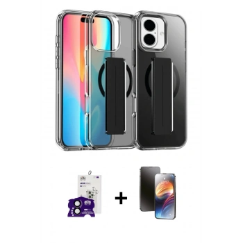 MARSİLYAN™- iPhone 16 Kılıf Nova Işık Koleksiyonu - Siyah 3D Antistatik Mat Seramik Nano Ekran Koruyucu + Bilvis Titan Kamera Lens - SH