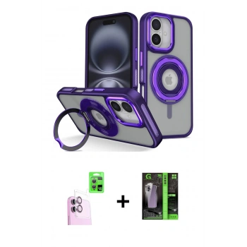 MARSİLYAN™- iPhone 16 Kılıf Nova Minimal Serisi - Şeffaf 360 Full Body Arka Koruyucu + Raze Metal Kamera Lens - PE