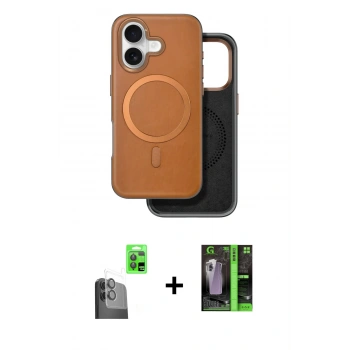 MARSİLYAN™- iPhone 16 Kılıf Pusula Işık Koleksiyonu - Şeffaf 360 Full Body Arka Koruyucu + Raze Metal Kamera Lens - SH