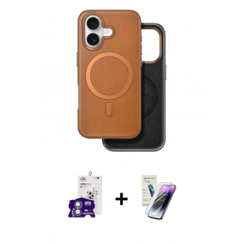 MARSİLYAN™- iPhone 16 Kılıf Pusula Işık Koleksiyonu - Şeffaf Pasifik Cam Ekran Koruyucu + Bilvis Titan Kamera Lens - GS