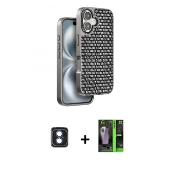 MARSİLYAN™- iPhone 16 Kılıf Siluet Form Serisi - Şeffaf 360 Full Body Arka Koruyucu + PVD Metal Kamera Lens - MI