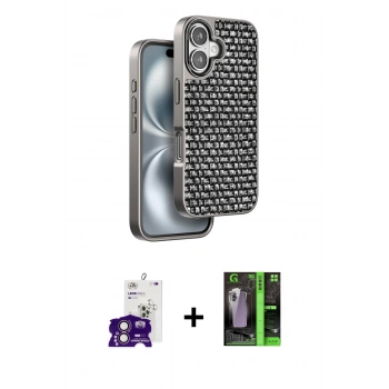 MARSİLYAN™- iPhone 16 Kılıf Siluet Form Serisi - Şeffaf 360 Full Body Arka Koruyucu + Bilvis Titan Kamera Lens - PE