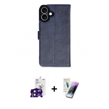 MARSİLYAN™- iPhone 16 Kılıf Siluet Işık Serisi - Şeffaf Pasifik Cam Ekran Koruyucu + Bilvis Titan Kamera Lens - SH
