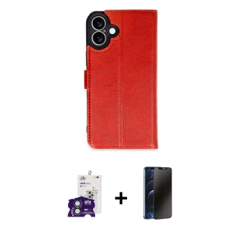 MARSİLYAN™- iPhone 16 Kılıf Siluet Işık Serisi - Siyah 3D Antistatik Hayalet Cam Ekran Koruyucu + Bilvis Titan Kamera Lens - YL