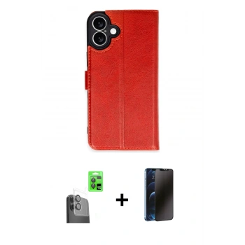 MARSİLYAN™- iPhone 16 Kılıf Siluet Işık Serisi - Siyah 3D Antistatik Hayalet Cam Ekran Koruyucu + Raze Metal Kamera Lens - SH
