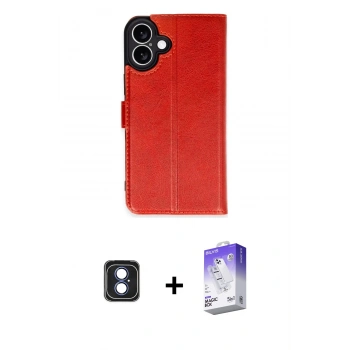 MARSİLYAN™- iPhone 16 Kılıf Siluet Işık Serisi - Siyah Bilvis 5in1 3D Magic Cam Ekran Koruyucu + PVD Metal Kamera Lens - MI