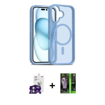 MARSİLYAN™- iPhone 16 Kılıf Siluet Minimal Prime - Şeffaf 360 Full Body Arka Koruyucu + Bilvis Titan Kamera Lens - YL