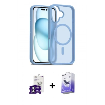 MARSİLYAN™- iPhone 16 Kılıf Siluet Minimal Prime - Siyah Bilvis 5in1 5D Magic Hayalet Cam Ekran Koruyucu + Bilvis Titan Kamera Lens - SH