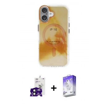 MARSİLYAN™- iPhone 16 Kılıf Ufuk Doku Prime - Siyah Bilvis 5in1 3D Magic Cam Ekran Koruyucu + Bilvis Titan Kamera Lens - SH