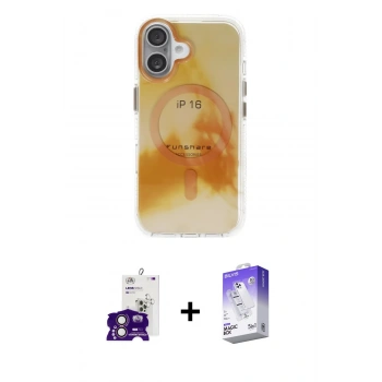 MARSİLYAN™- iPhone 16 Kılıf Ufuk Doku Prime - Siyah Bilvis 5in1 3D Magic Cam Ekran Koruyucu + Bilvis Titan Kamera Lens - PE