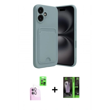 MARSİLYAN™- iPhone 16 Kılıf Vadi Çizgi Prime - Şeffaf 360 Full Body Arka Koruyucu + Raze Metal Kamera Lens - PE