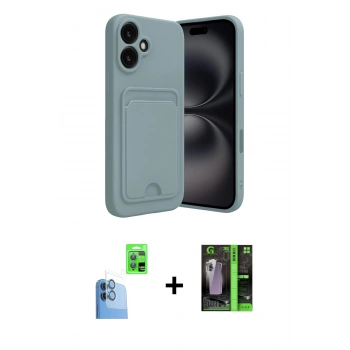 MARSİLYAN™- iPhone 16 Kılıf Vadi Çizgi Prime - Şeffaf 360 Full Body Arka Koruyucu + Raze Metal Kamera Lens - LT