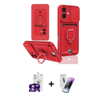 MARSİLYAN™- iPhone 16 Kılıf Vadi Form Prime - Şeffaf Pasifik Cam Ekran Koruyucu + Bilvis Titan Kamera Lens - GS
