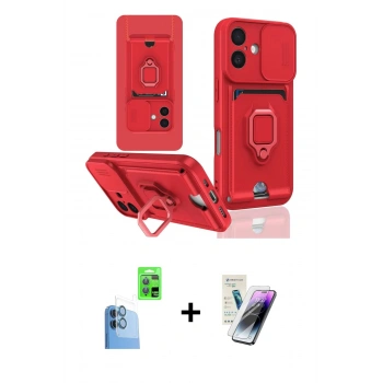 MARSİLYAN™- iPhone 16 Kılıf Vadi Form Prime - Şeffaf Pasifik Cam Ekran Koruyucu + Raze Metal Kamera Lens - LT