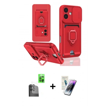 MARSİLYAN™- iPhone 16 Kılıf Vadi Form Prime - Şeffaf Pasifik Cam Ekran Koruyucu + Raze Metal Kamera Lens - SH