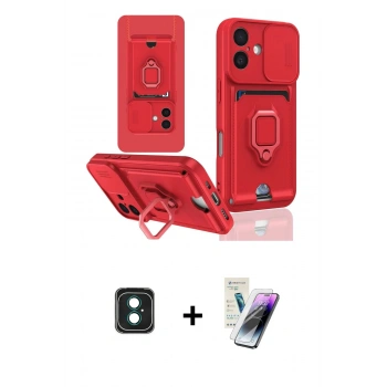 MARSİLYAN™- iPhone 16 Kılıf Vadi Form Prime - Şeffaf Pasifik Cam Ekran Koruyucu + PVD Metal Kamera Lens - YL