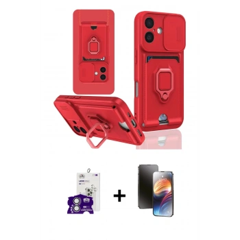 MARSİLYAN™- iPhone 16 Kılıf Vadi Form Prime - Siyah 3D Antistatik Mat Seramik Nano Ekran Koruyucu + Bilvis Titan Kamera Lens - GS