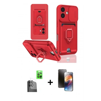 MARSİLYAN™- iPhone 16 Kılıf Vadi Form Prime - Siyah 3D Antistatik Mat Seramik Nano Ekran Koruyucu + Raze Metal Kamera Lens - SH