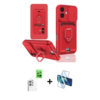 MARSİLYAN™- iPhone 16 Kılıf Vadi Form Prime - Siyah 3D Antistatik Seramik Nano Ekran Koruyucu + Raze Metal Kamera Lens - BZ