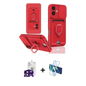MARSİLYAN™- iPhone 16 Kılıf Vadi Form Prime - Siyah 3D Antistatik Seramik Nano Ekran Koruyucu + Bilvis Titan Kamera Lens - SH
