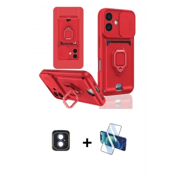 MARSİLYAN™- iPhone 16 Kılıf Vadi Form Prime - Siyah 3D Antistatik Seramik Nano Ekran Koruyucu + PVD Metal Kamera Lens - MI
