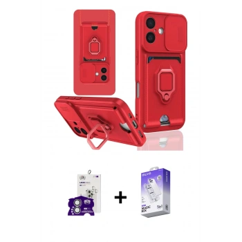 MARSİLYAN™- iPhone 16 Kılıf Vadi Form Prime - Siyah Bilvis 5in1 3D Magic Cam Ekran Koruyucu + Bilvis Titan Kamera Lens - GS