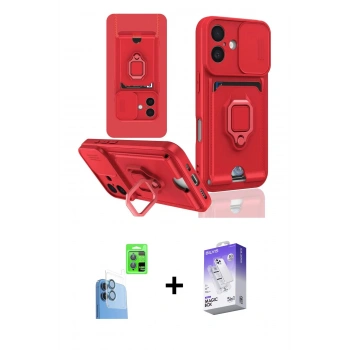 MARSİLYAN™- iPhone 16 Kılıf Vadi Form Prime - Siyah Bilvis 5in1 3D Magic Cam Ekran Koruyucu + Raze Metal Kamera Lens - LT