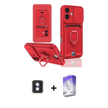 MARSİLYAN™- iPhone 16 Kılıf Vadi Form Prime - Siyah Bilvis 5in1 3D Magic Cam Ekran Koruyucu + PVD Metal Kamera Lens - MI