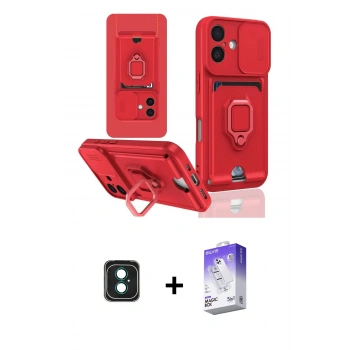 MARSİLYAN™- iPhone 16 Kılıf Vadi Form Prime - Siyah Bilvis 5in1 3D Magic Cam Ekran Koruyucu + PVD Metal Kamera Lens - YL