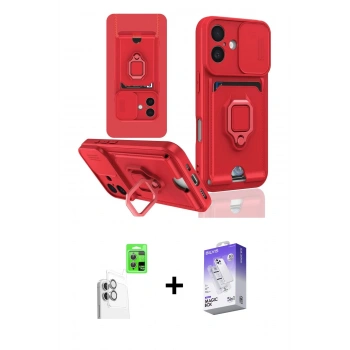 MARSİLYAN™- iPhone 16 Kılıf Vadi Form Prime - Siyah Bilvis 5in1 3D Magic Cam Ekran Koruyucu + Raze Metal Kamera Lens - BZ