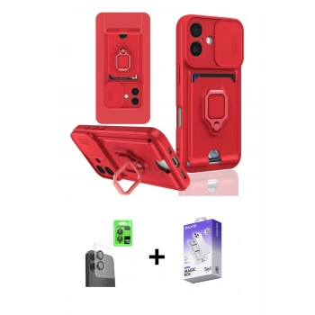 MARSİLYAN™- iPhone 16 Kılıf Vadi Form Prime - Siyah Bilvis 5in1 3D Magic Cam Ekran Koruyucu + Raze Metal Kamera Lens - SH