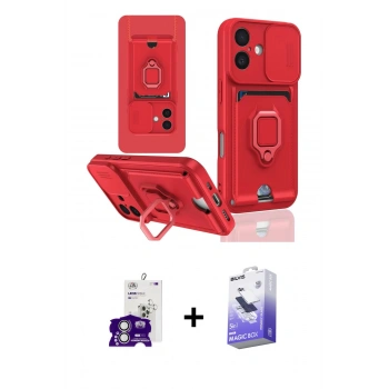 MARSİLYAN™- iPhone 16 Kılıf Vadi Form Prime - Siyah Bilvis 5in1 5D Magic Hayalet Cam Ekran Koruyucu + Bilvis Titan Kamera Lens - GS
