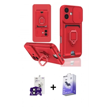 MARSİLYAN™- iPhone 16 Kılıf Vadi Form Prime - Siyah Bilvis 5in1 5D Magic Hayalet Cam Ekran Koruyucu + Bilvis Titan Kamera Lens - SH