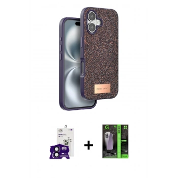 MARSİLYAN™- iPhone 16 Kılıf Vadi Klasik Serisi - Şeffaf 360 Full Body Arka Koruyucu + Bilvis Titan Kamera Lens - SH