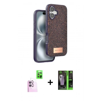 MARSİLYAN™- iPhone 16 Kılıf Vadi Klasik Serisi - Şeffaf 360 Full Body Arka Koruyucu + Raze Metal Kamera Lens - PE