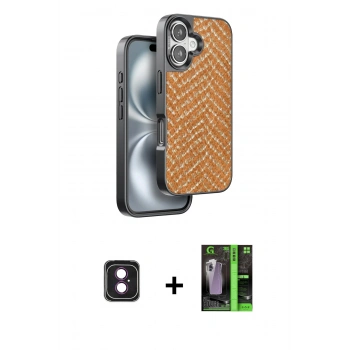 MARSİLYAN™- iPhone 16 Kılıf Vadi Özel Seri - Şeffaf 360 Full Body Arka Koruyucu + PVD Metal Kamera Lens - PE