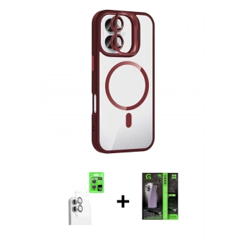 MARSİLYAN™- iPhone 16 Kılıf Yadigar Asil Koleksiyonu - Şeffaf 360 Full Body Arka Koruyucu + Raze Metal Kamera Lens - BZ