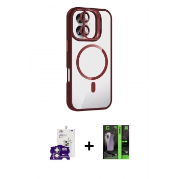 MARSİLYAN™- iPhone 16 Kılıf Yadigar Asil Koleksiyonu - Şeffaf 360 Full Body Arka Koruyucu + Bilvis Titan Kamera Lens - PE