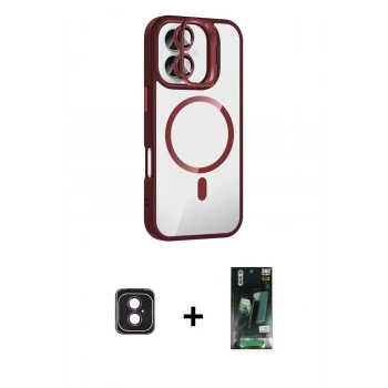 MARSİLYAN™- iPhone 16 Kılıf Yadigar Asil Koleksiyonu - Siyah 360 Mat Full Body Arka Koruyucu + PVD Metal Kamera Lens - PE