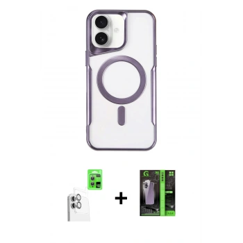 MARSİLYAN™- iPhone 16 Kılıf Yadigar Klasik Özel Seri - Şeffaf 360 Full Body Arka Koruyucu + Raze Metal Kamera Lens - BZ