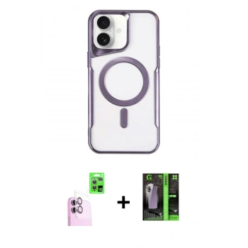 MARSİLYAN™- iPhone 16 Kılıf Yadigar Klasik Özel Seri - Şeffaf 360 Full Body Arka Koruyucu + Raze Metal Kamera Lens - PE