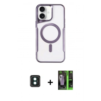MARSİLYAN™- iPhone 16 Kılıf Yadigar Klasik Özel Seri - Şeffaf 360 Full Body Arka Koruyucu + PVD Metal Kamera Lens - YL