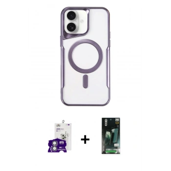 MARSİLYAN™- iPhone 16 Kılıf Yadigar Klasik Özel Seri - Siyah 360 Mat Full Body Arka Koruyucu + Bilvis Titan Kamera Lens - GS