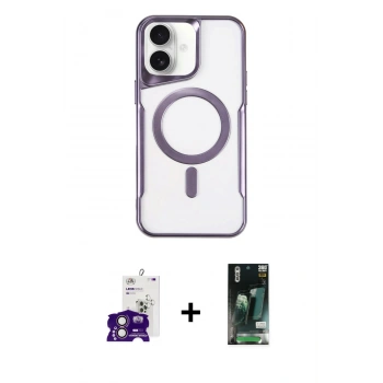 MARSİLYAN™- iPhone 16 Kılıf Yadigar Klasik Özel Seri - Siyah 360 Mat Full Body Arka Koruyucu + Bilvis Titan Kamera Lens - PE