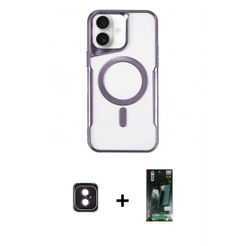 MARSİLYAN™- iPhone 16 Kılıf Yadigar Klasik Özel Seri - Siyah 360 Mat Full Body Arka Koruyucu + PVD Metal Kamera Lens - PE