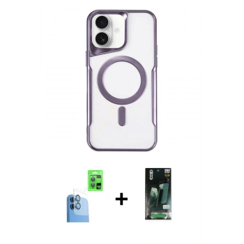 MARSİLYAN™- iPhone 16 Kılıf Yadigar Klasik Özel Seri - Siyah 360 Mat Full Body Arka Koruyucu + Raze Metal Kamera Lens - LT