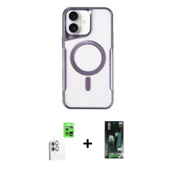 MARSİLYAN™- iPhone 16 Kılıf Yadigar Klasik Özel Seri - Siyah 360 Mat Full Body Arka Koruyucu + Raze Metal Kamera Lens - BZ