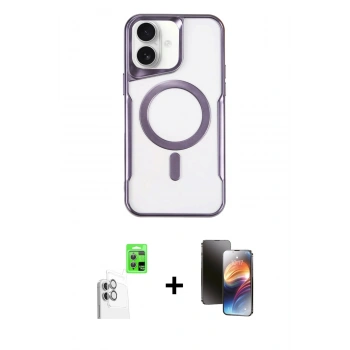 MARSİLYAN™- iPhone 16 Kılıf Yadigar Klasik Özel Seri - Siyah 3D Antistatik Mat Seramik Nano Ekran Koruyucu + Raze Metal Kamera Lens - BZ