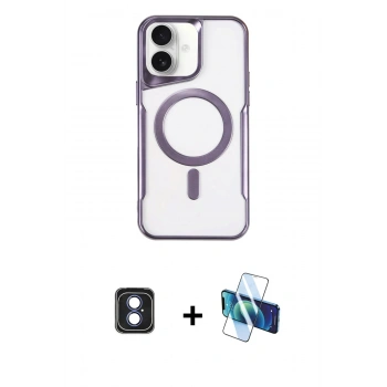 MARSİLYAN™- iPhone 16 Kılıf Yadigar Klasik Özel Seri - Siyah 3D Antistatik Seramik Nano Ekran Koruyucu + PVD Metal Kamera Lens - MI