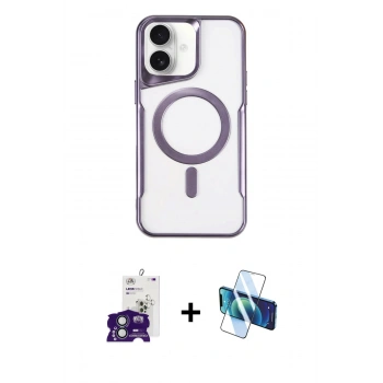 MARSİLYAN™- iPhone 16 Kılıf Yadigar Klasik Özel Seri - Siyah 3D Antistatik Seramik Nano Ekran Koruyucu + Bilvis Titan Kamera Lens - YL